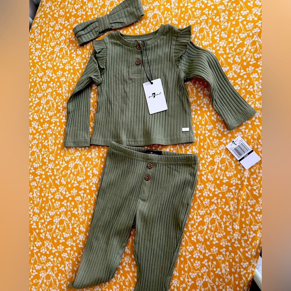 Matching green outfit